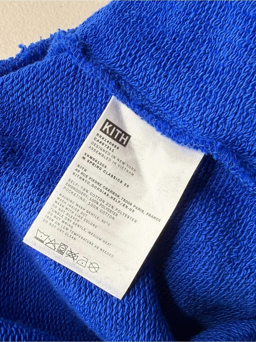 NWT Kith Curtis Sweat Shorts Cyclone Blue Cotton Drawstring Size Medium - Picture 8 of 8